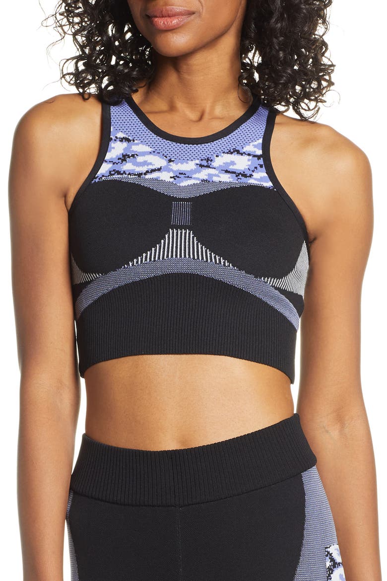 Seamless Cropped Tank, Main, color, BLACK/ JOY PURPLE S13