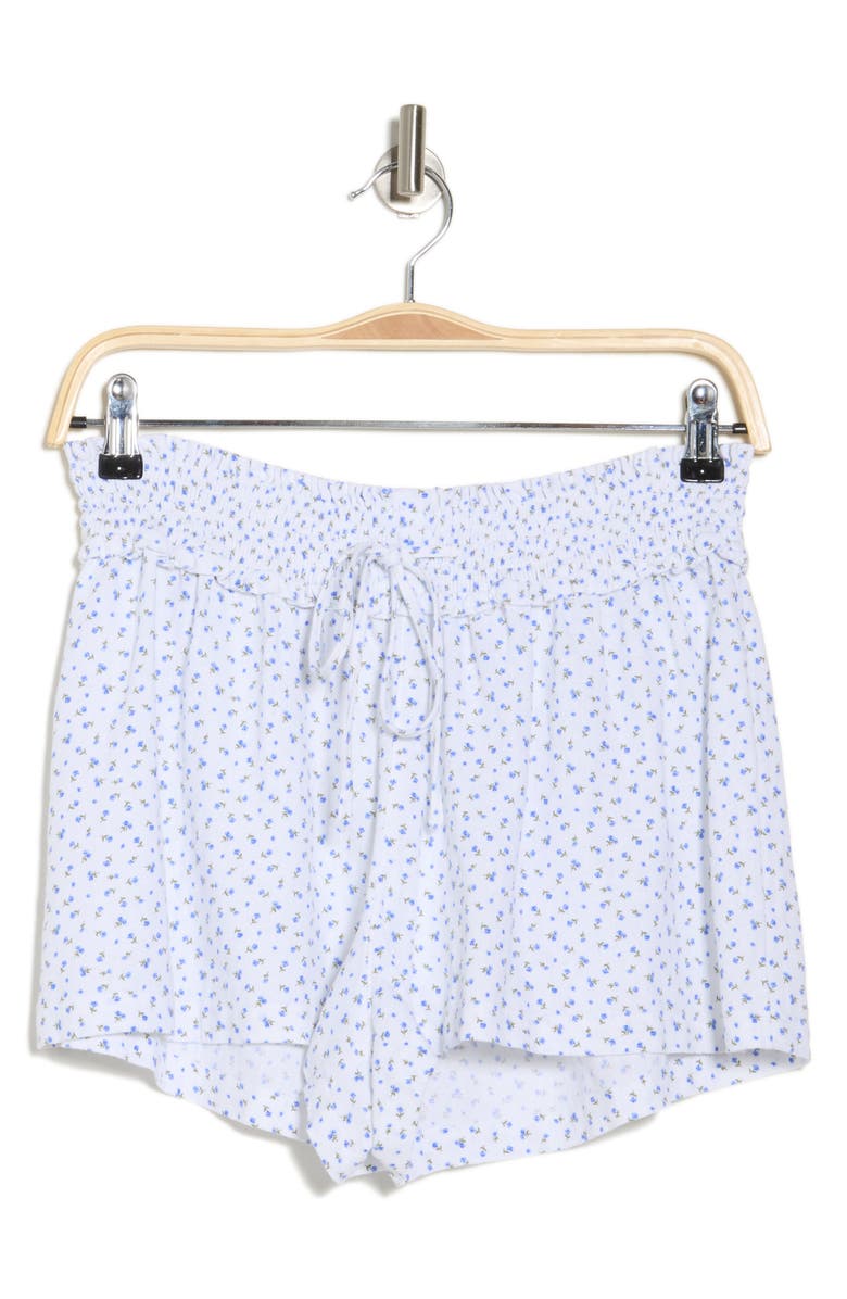 Abound Linen Blend Shorts, Alternate, color, White- Blue Blooming Rose
