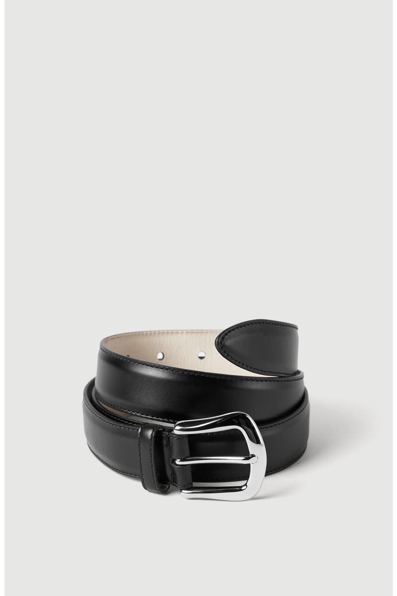 Calfskin belt, Alternate, color, Black