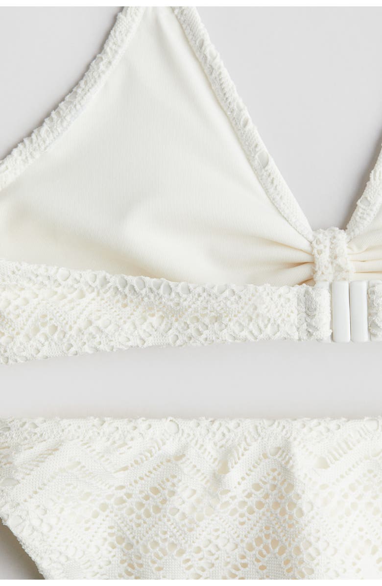 H&M 3-piece Crochet-look Swim Set, Alternate, color, White