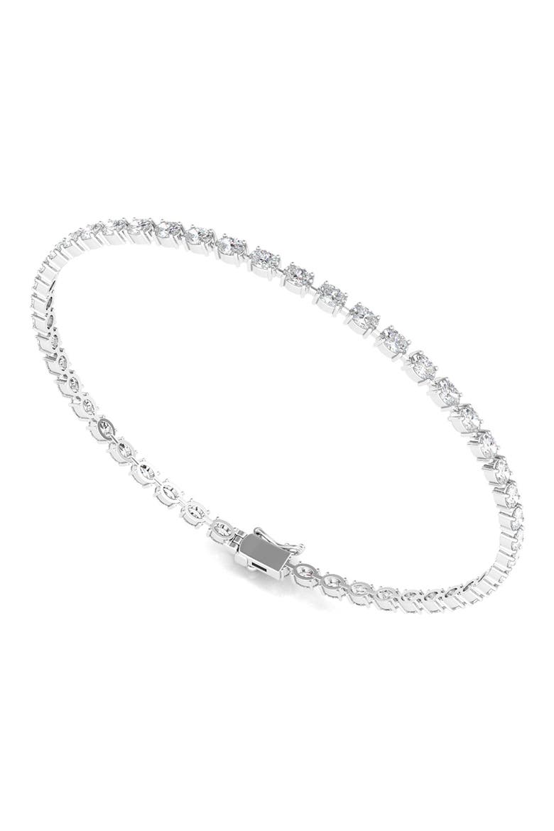 Oval Cut Lab Created Diamond Tennis Bracelet, Alternate, color, 6.20 CTW WHITE GOLD
