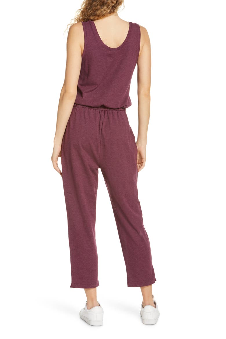 Gwen Sleeveless Knit Romper, Alternate, color, PURPLE CLARET HEATHER