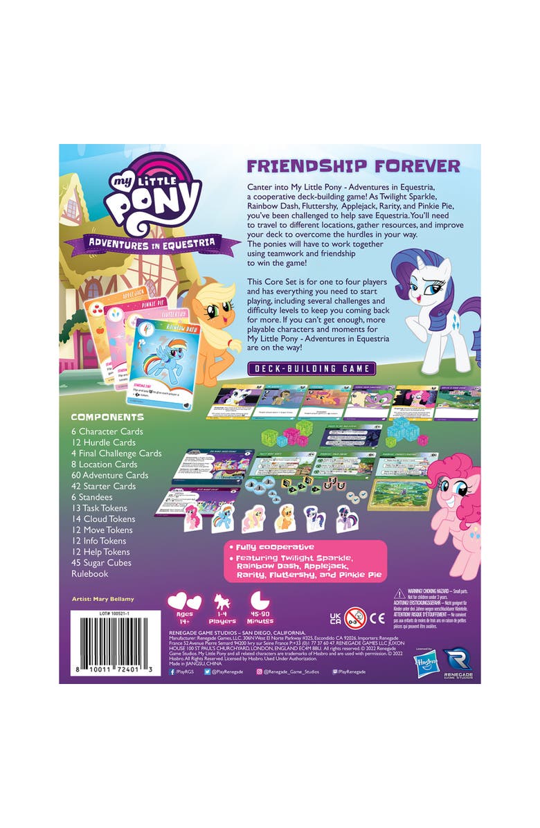 Renegade Game Studios My Little Pony Adventures In Equestria Deckbuilding Game, Alternate, color,