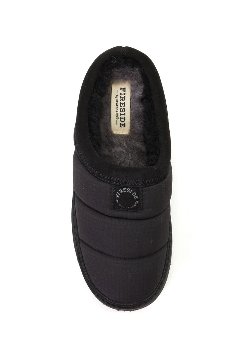 Dearfoams Fireside Greta Sport Nylon Puff Water Repellent Clog, Alternate, color, Black