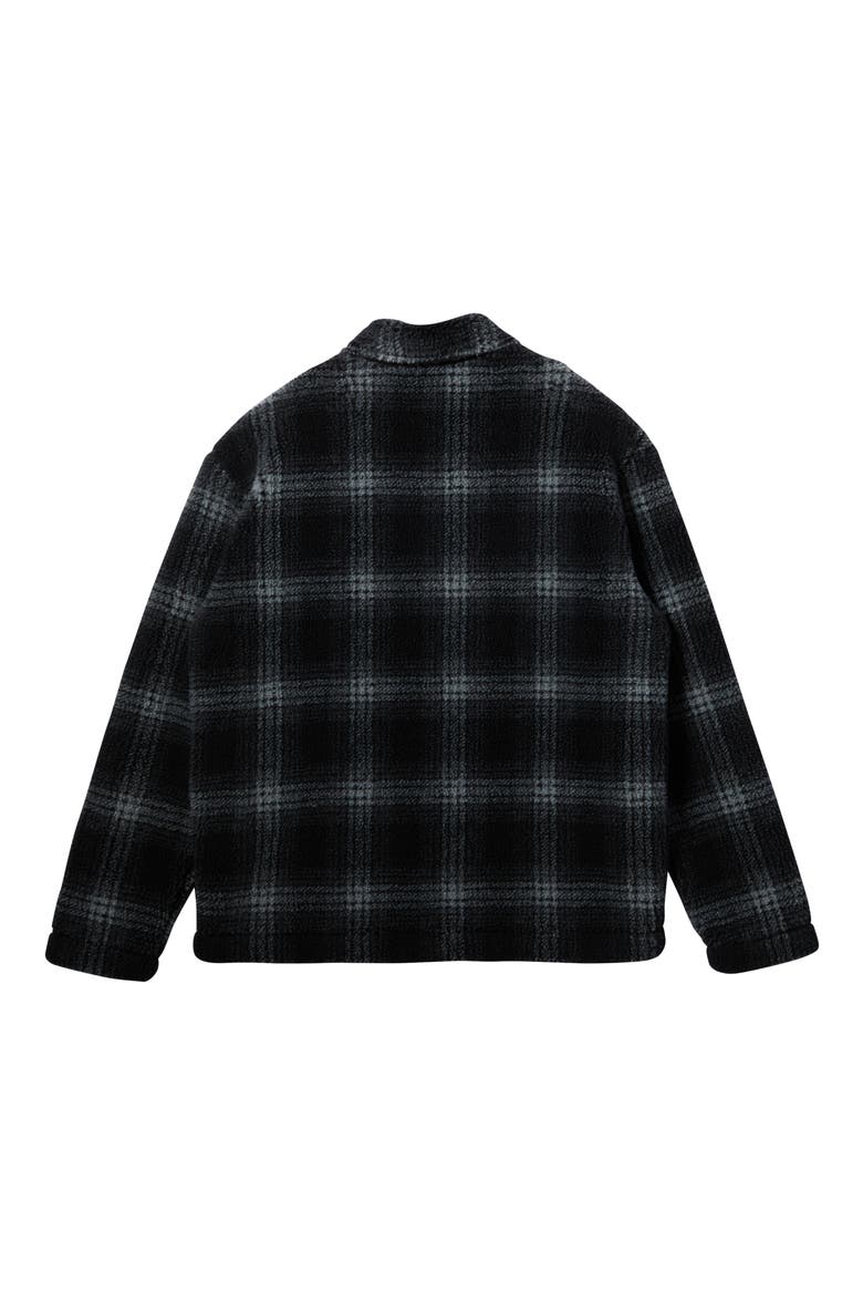 Deck Plaid Fleece Zip Jacket, Alternate, color, MERCURY SHERPA BLACK