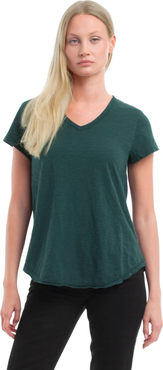 WILT Clothing Short Sleeve Shrunken V-Neck Shirttail Top