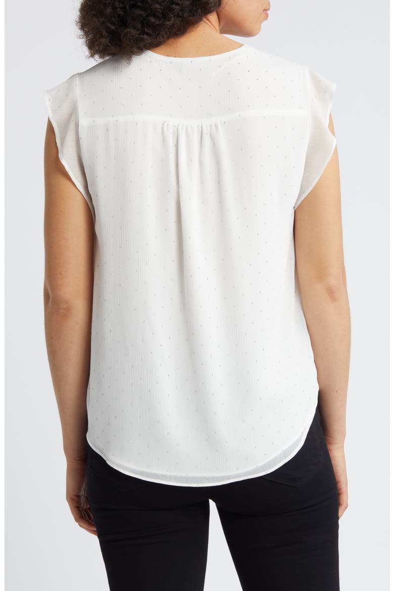 Beaded Cap Sleeve Top, Alternate, color, NEW IVORY