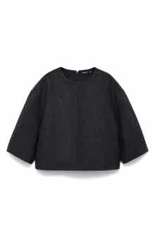 MANGO Selection Boxy Wool Blend Top