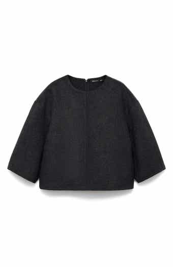 MANGO Selection Boxy Wool Blend Top