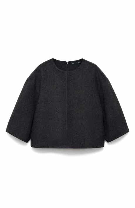 MANGO Selection Boxy Wool Blend Top