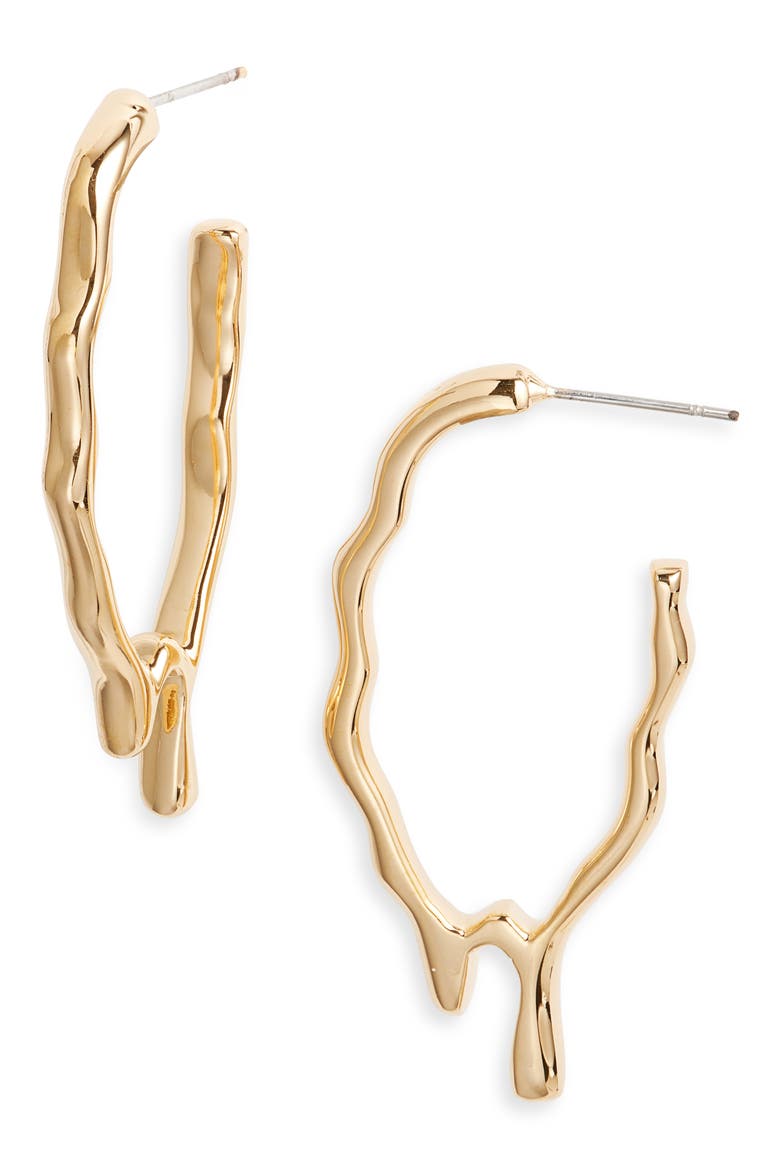 Tiriko Maxi Drip Hoop Earrings, Main, color, GOLD