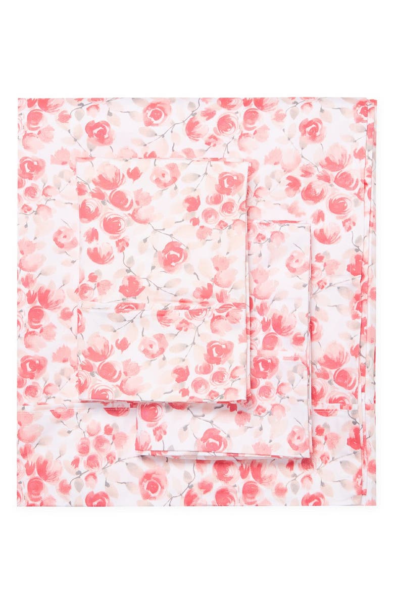 MELANGE HOME Red Queen 400 Thread Count Cotton Poppy Sheet 4-Piece Set, Alternate, color, Red