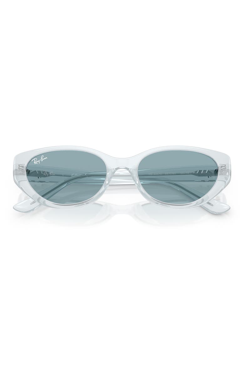 55mm Pillow Sunglasses, Alternate, color, TRANSPARENT ICE / BLUE