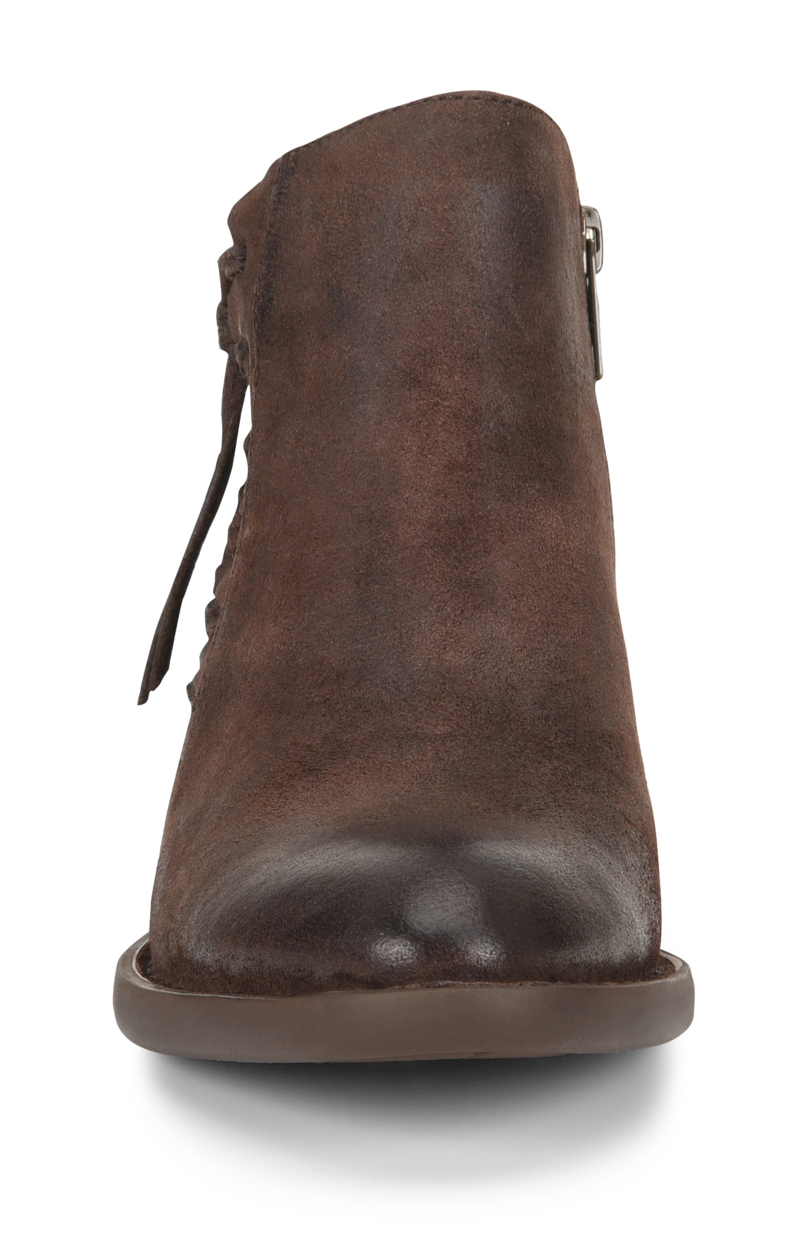 Bessie Bootie, Alternate, color, DARK BROWN DISTRESSED LEATHER