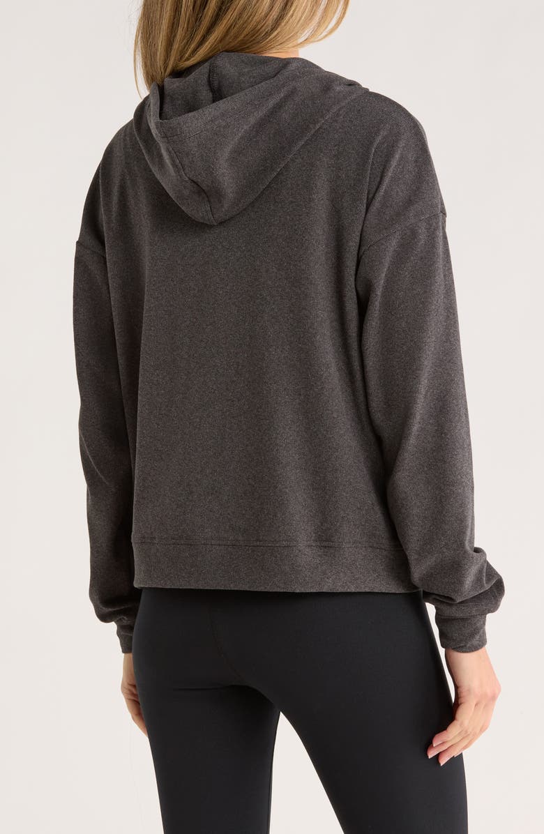 Jessica Simpson Full Zip Double Soft Hooded Sweatshirt, Alternate, color, Meteorite Heather