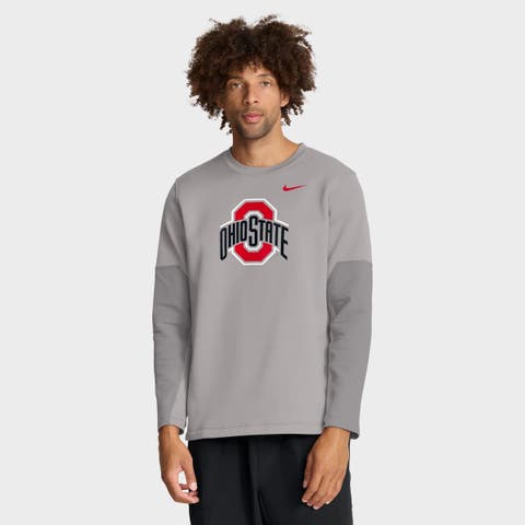 Men's Nike Gray Ohio State Buckeyes 2025 Sideline Coach Performance Long Sleeve T-Shirt
