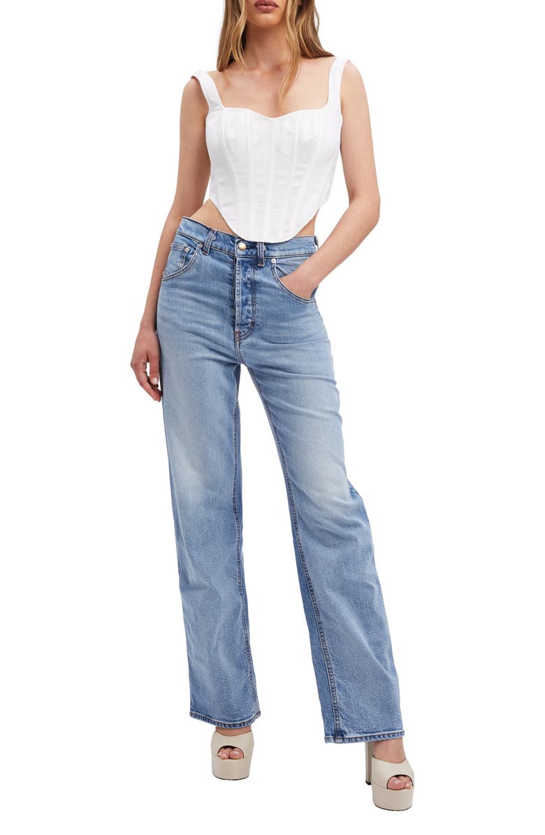 Bardot Satin Corset Top, Alternate, color,