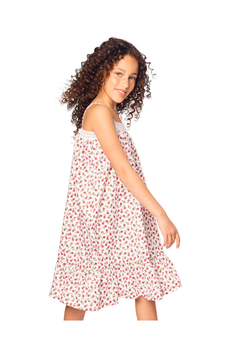 Petite Plume Kids' Lily Floral Print Twill Nightgown, Alternate, color, Pink