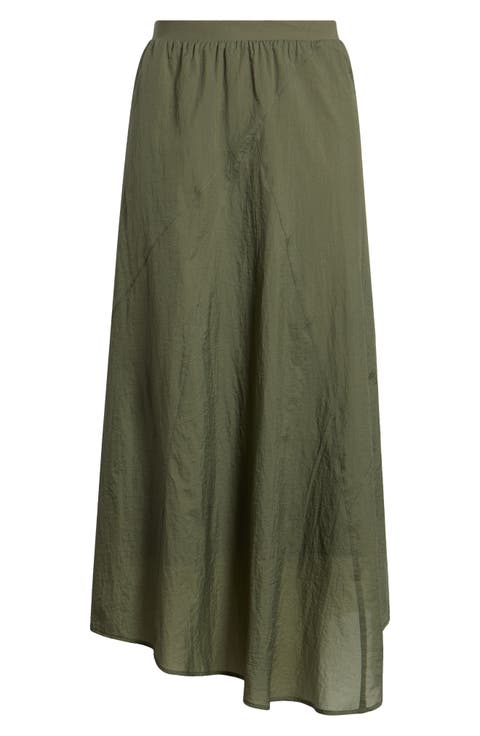 Handkerchief Hem Midi Skirt
