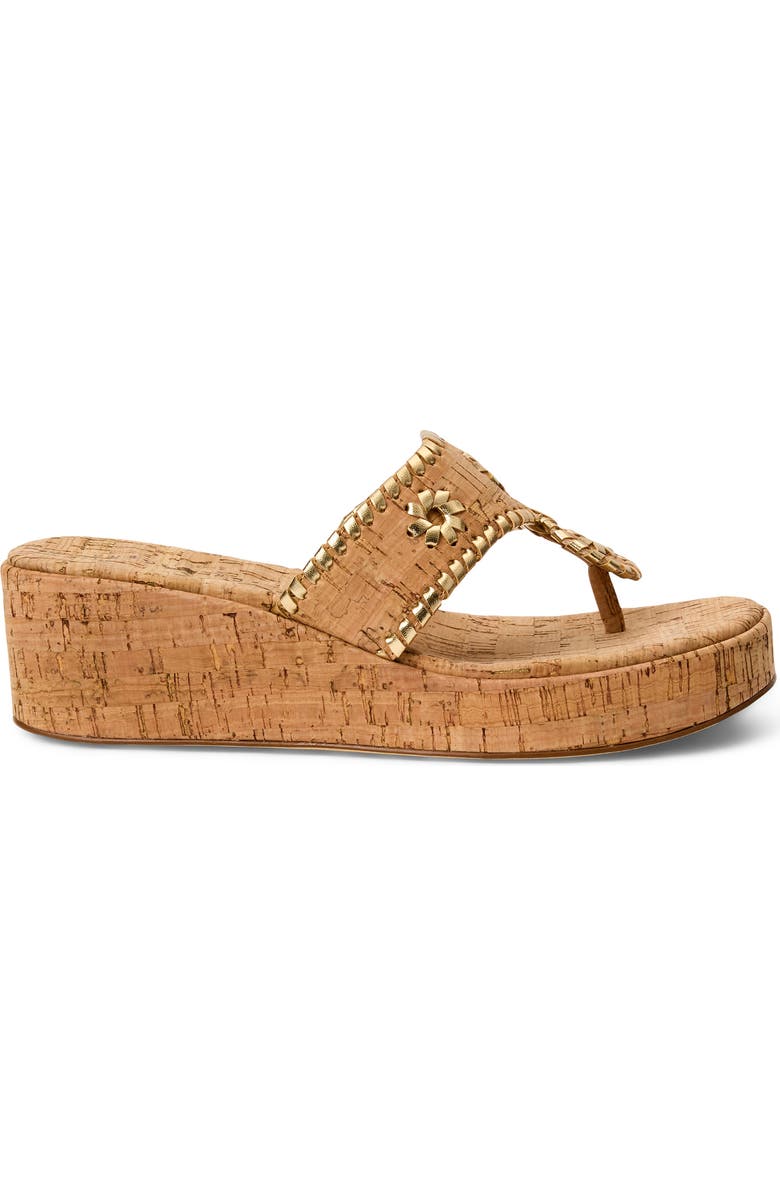 Jack Rogers Jacks High Wedge Sandal, Alternate, color, Cork/ Gold