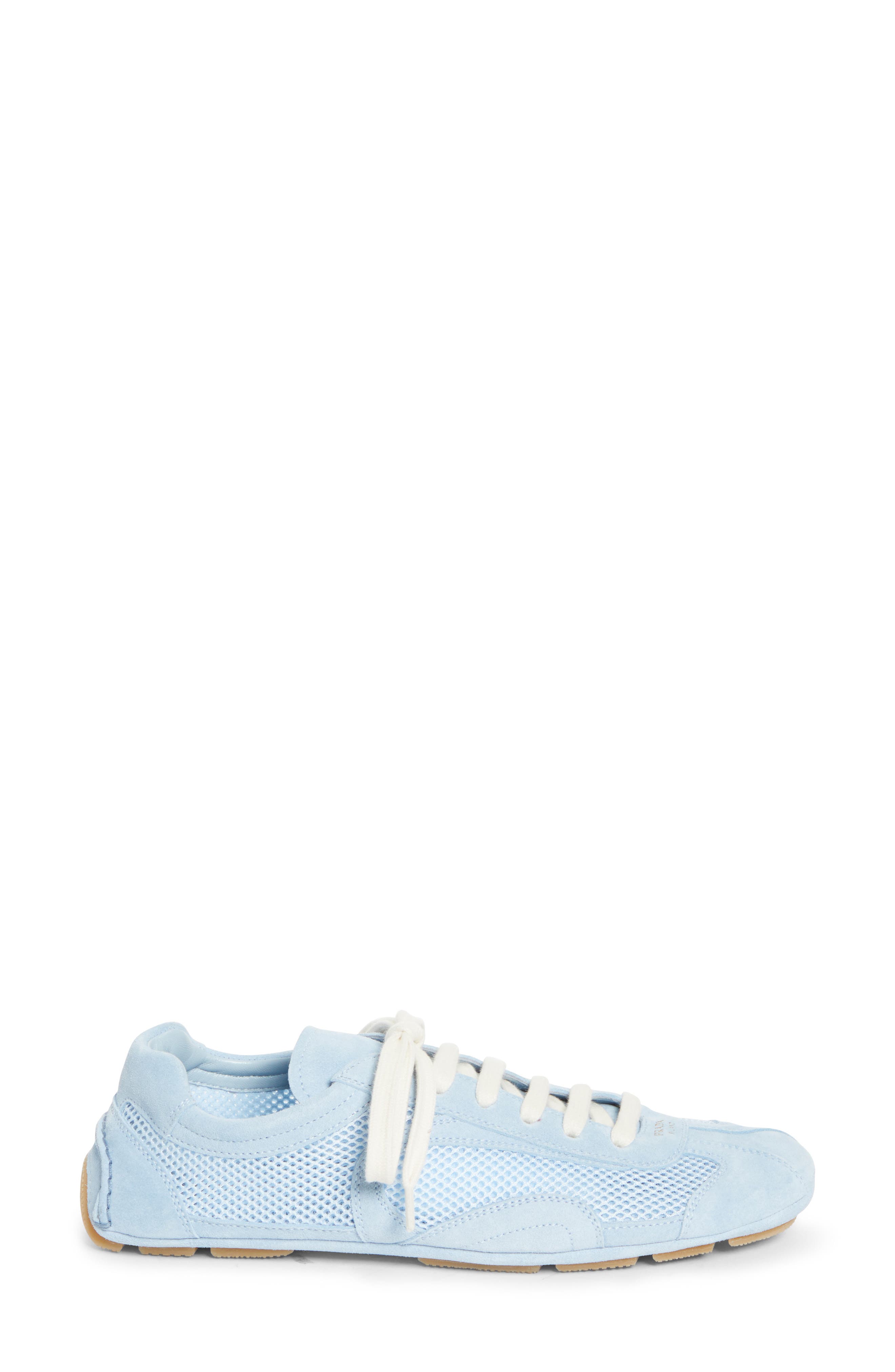Prada Mixed Media Low Top Sneaker, Alternate, color, Blue