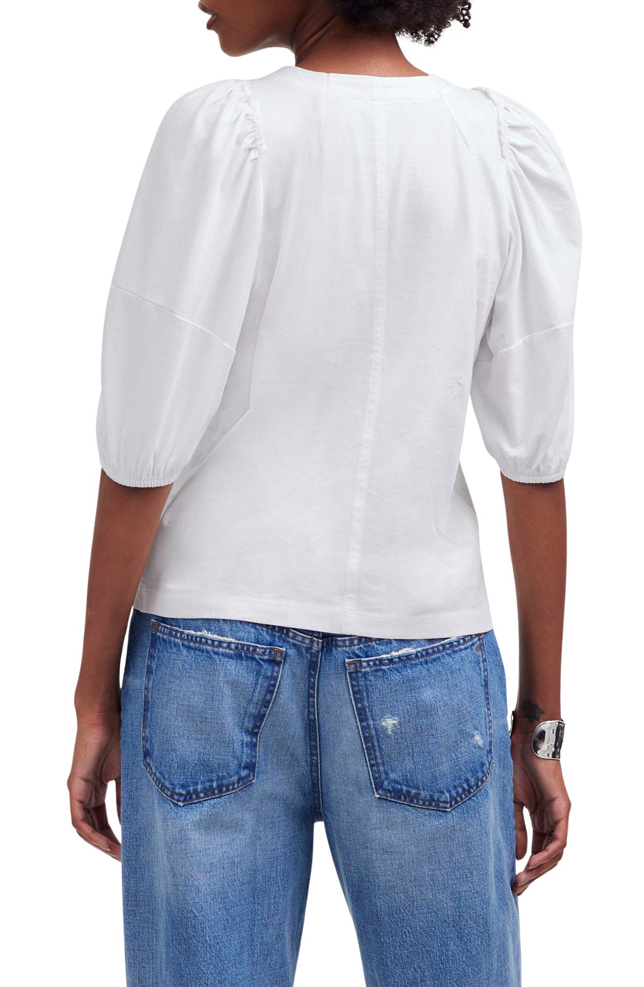 Puff Sleeve Cotton T-Shirt - image 3