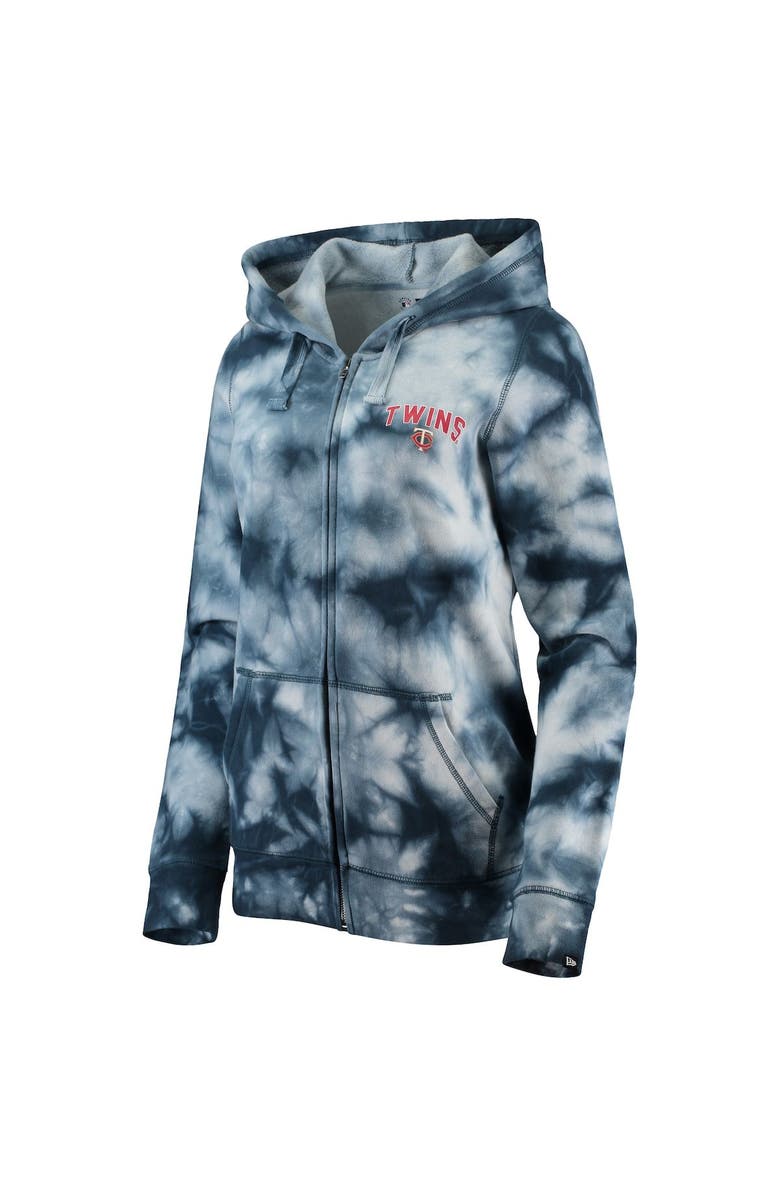 New Era Women's New Era Navy Minnesota Twins Tie-Dye Full-Zip Hoodie, Alternate, color, Heather Charcoal