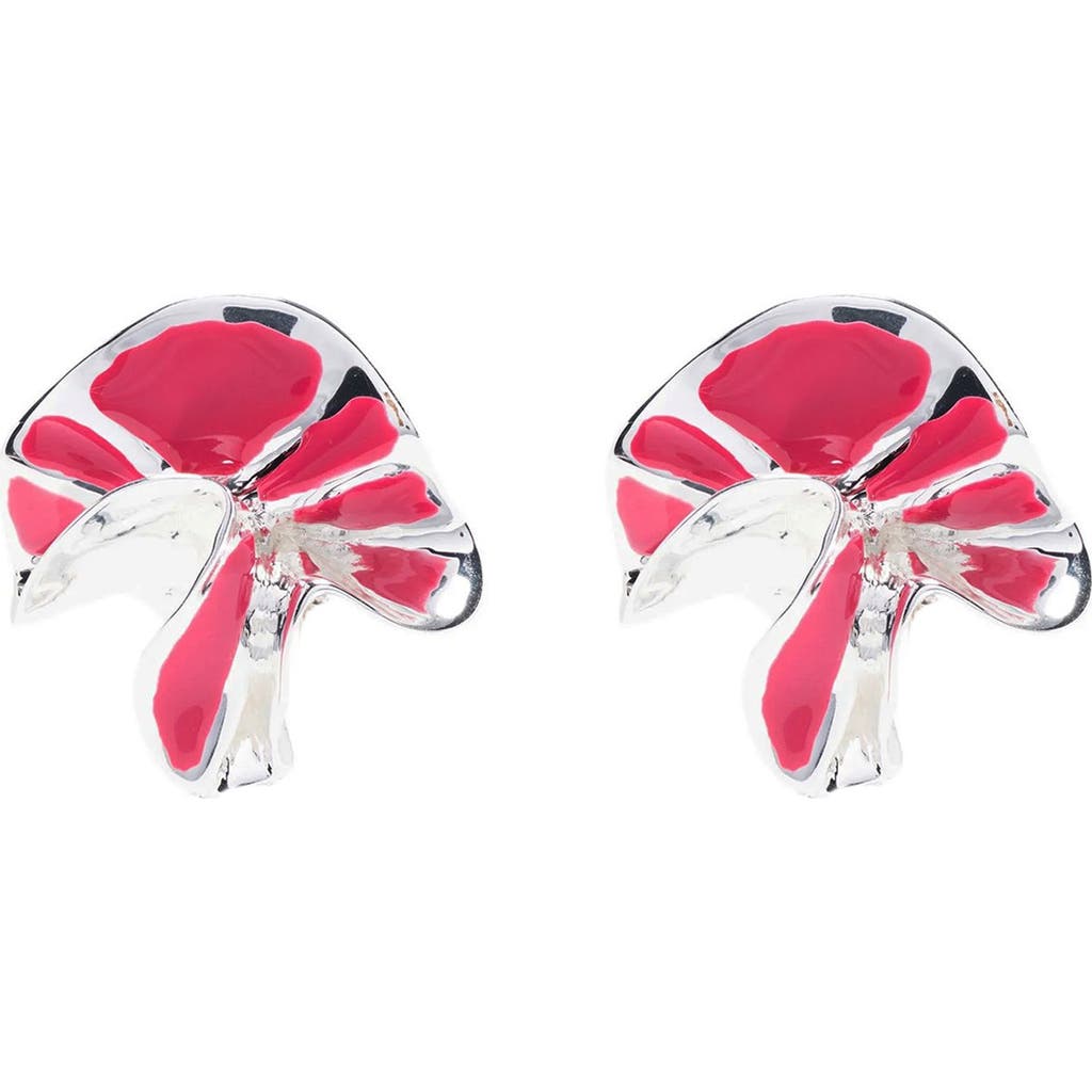 Sterling King Delphinium Enamel Stud Earrings