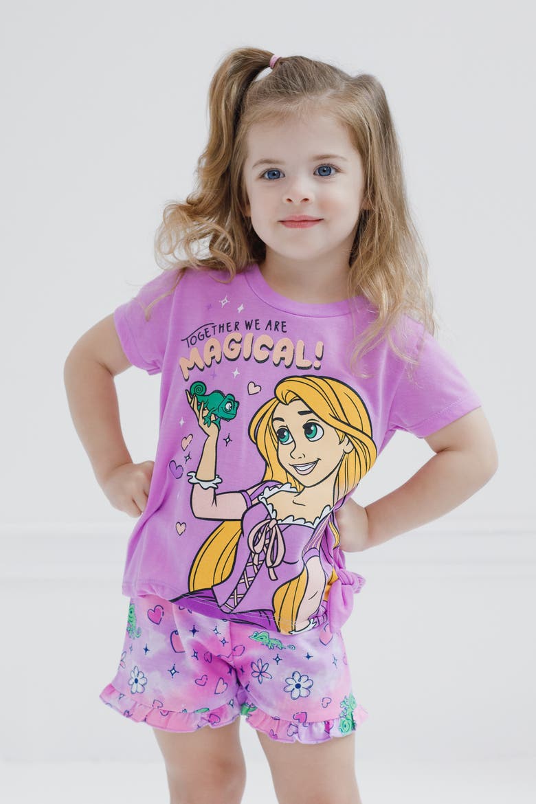 Princess 2-Piece Tee and Shorts Set, Alternate, color, Rapunzel Violet