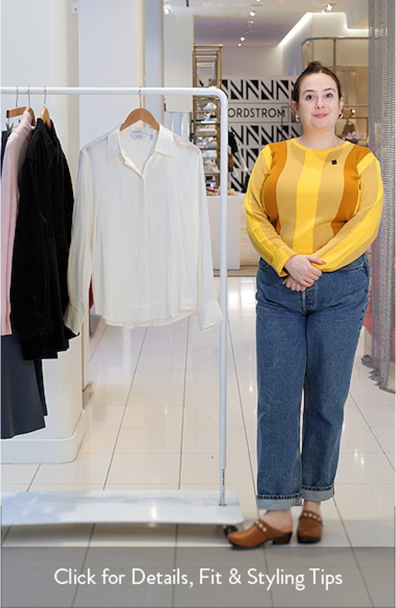 Pintuck Pleat Silk Button-Up Shirt, sales video thumbnail