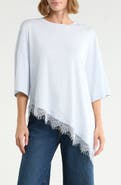 Renee C Lace Hem Assymetric Top