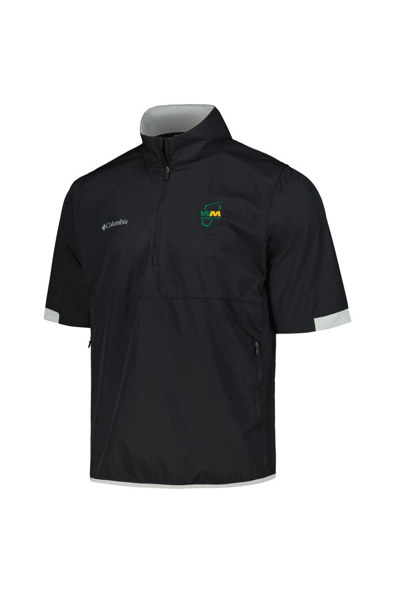 Men's Columbia Black WM Phoenix Open Big Shot Omni-Wick Short Sleeve Half-Zip Windbreaker Jacket, Alternate, color, Black