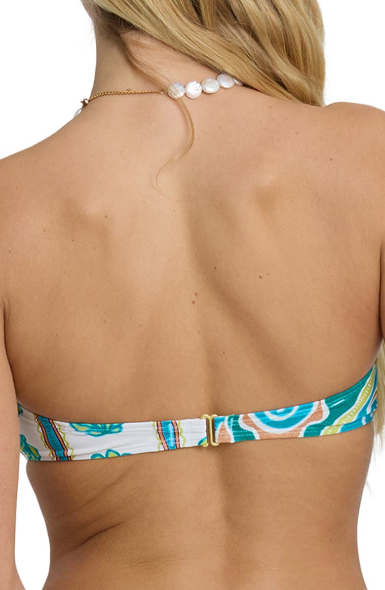 Billabong Salty Waves Twist Bandeau Bikini Top, Alternate, color, Climbing Ivy