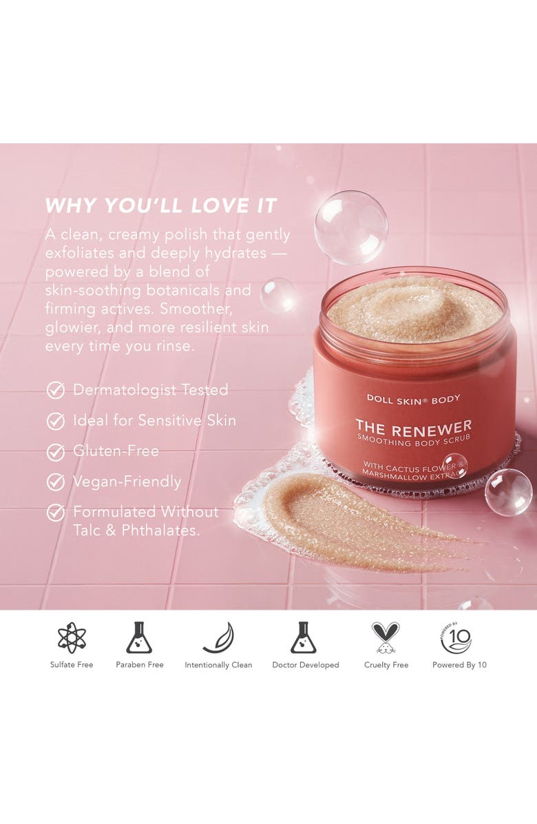 Doll 10 Beauty Dollskin Body The Renewer Smoothing Body Scrub, Alternate, color, Beige