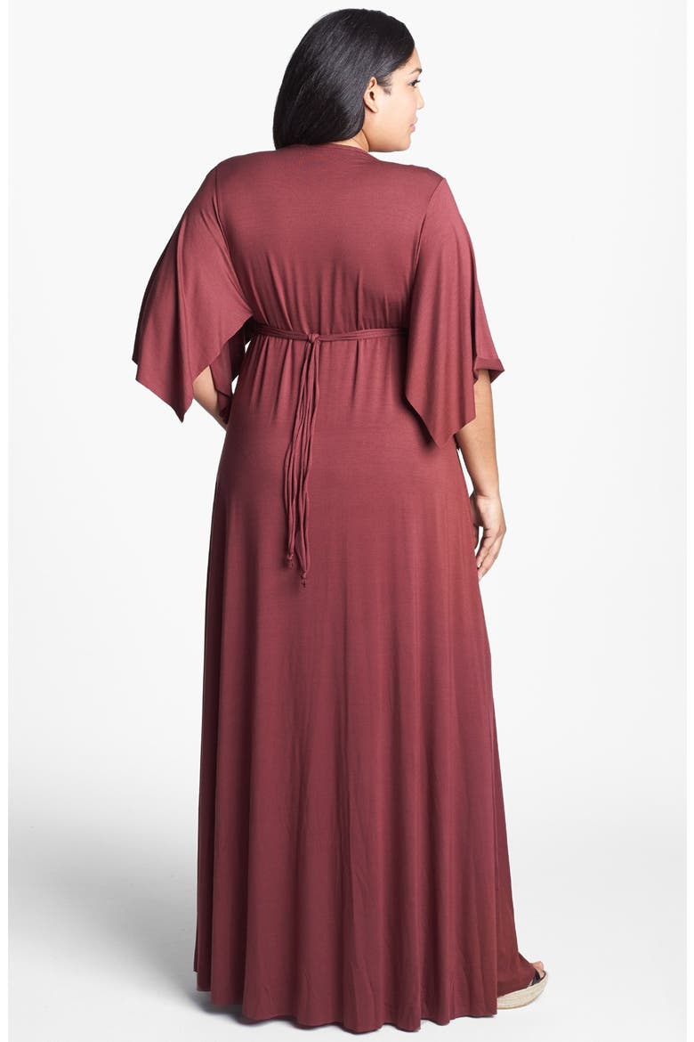 White Label Long Caftan Dress, Alternate, color, PINOT