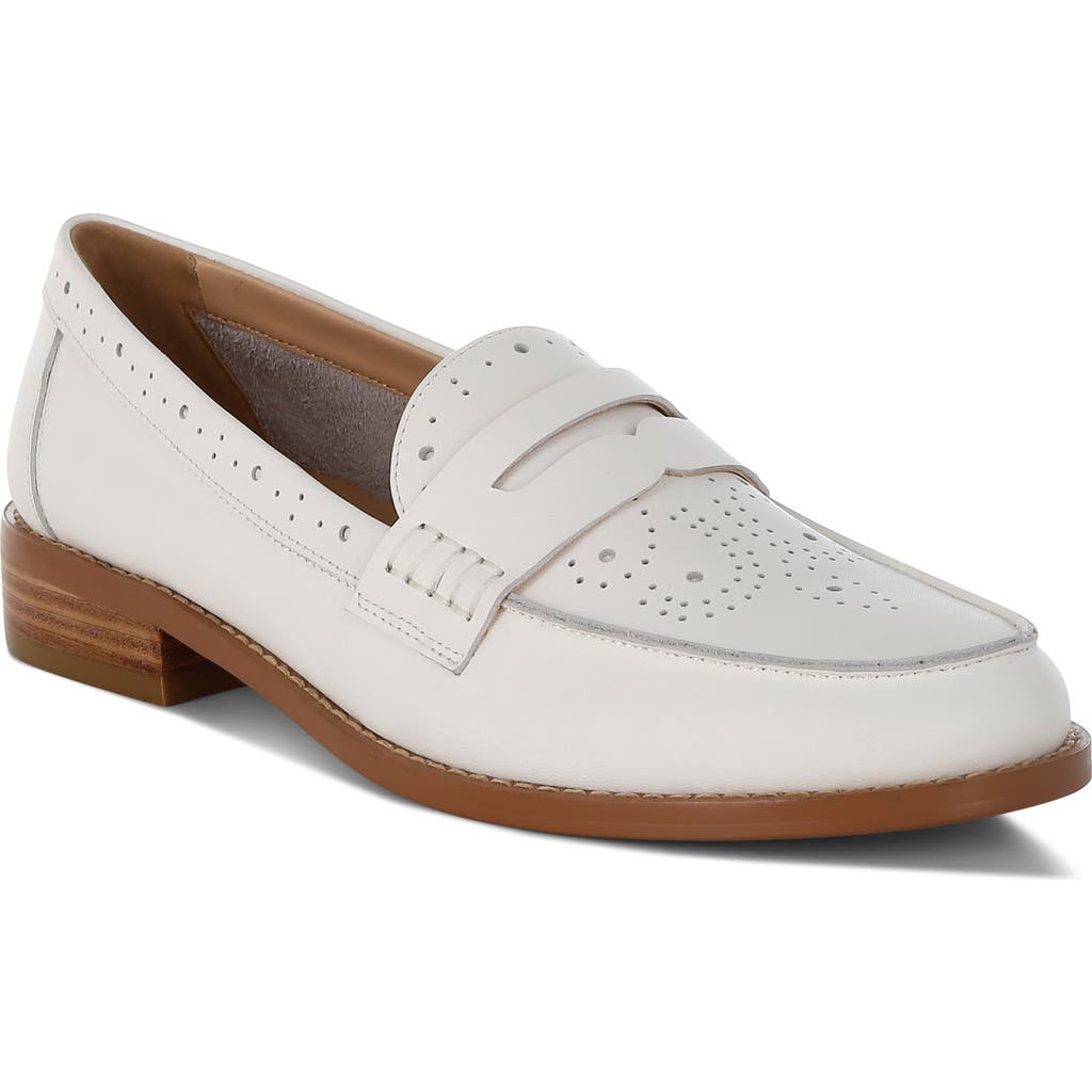 Rag & Co Women's Clotilda Perforated Low Heel Loafers In Off White In Off White