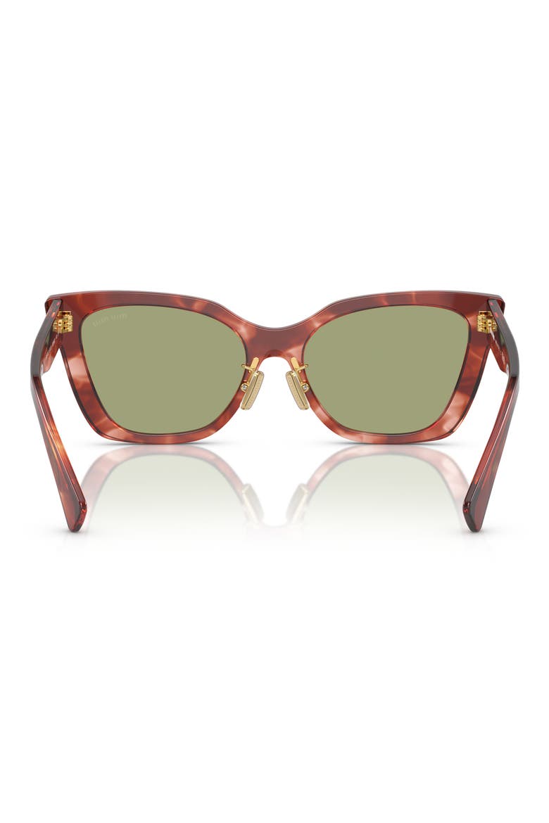 56mm Cat Eye Sunglasses, Alternate, color, GREEN