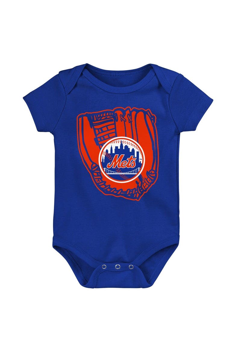 Newborn & Infant Orange/Royal/White New York Mets Minor League Player Three-Pack Bodysuit Set, Alternate, color, Orange