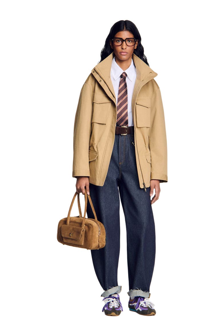 Jacket with adjustable waist, Alternate, color, Camel