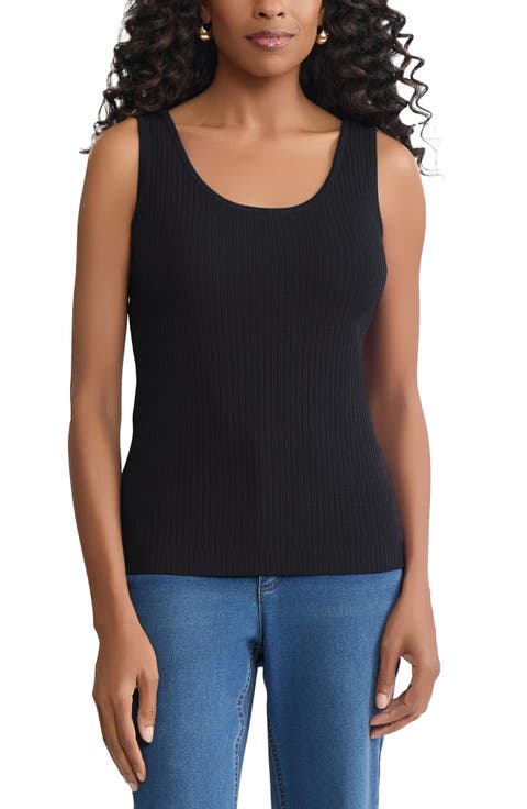 Scoop Neck Rib Sweater Tank