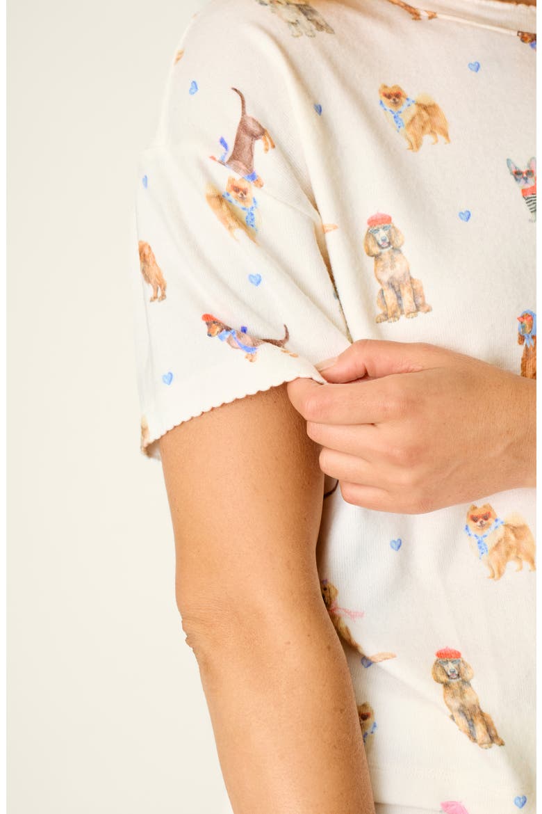 Meet Me in Pawris Short Sleeve Pajama Tee, Alternate, color, IVORY