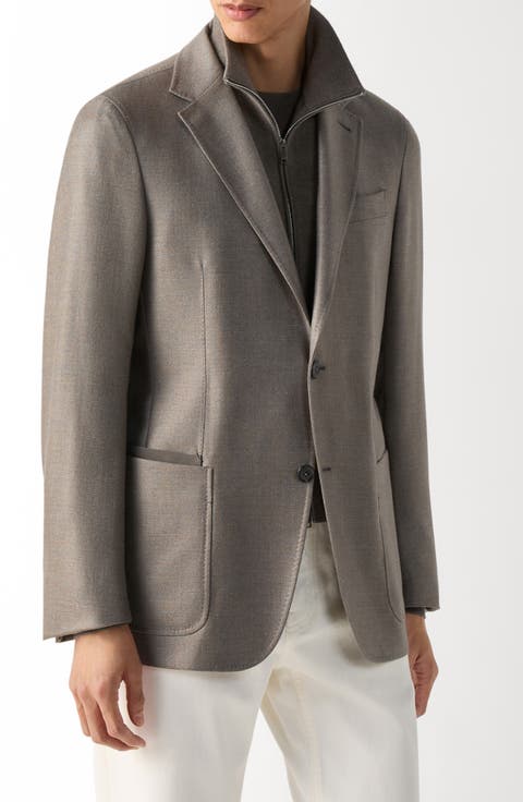 Oasi Cashmere Blend Sport Coat with Detachable Bib