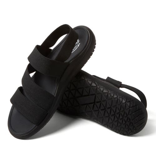 Dearfoams Emilia Elastic Gore Strappy Sandal In Black