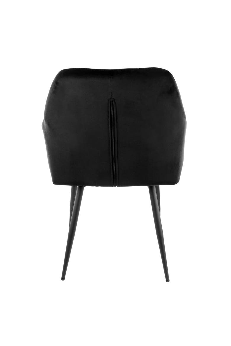 2 Piece Velvet Tufted Accent Chair with Metal Legs, Alternate, color, Black