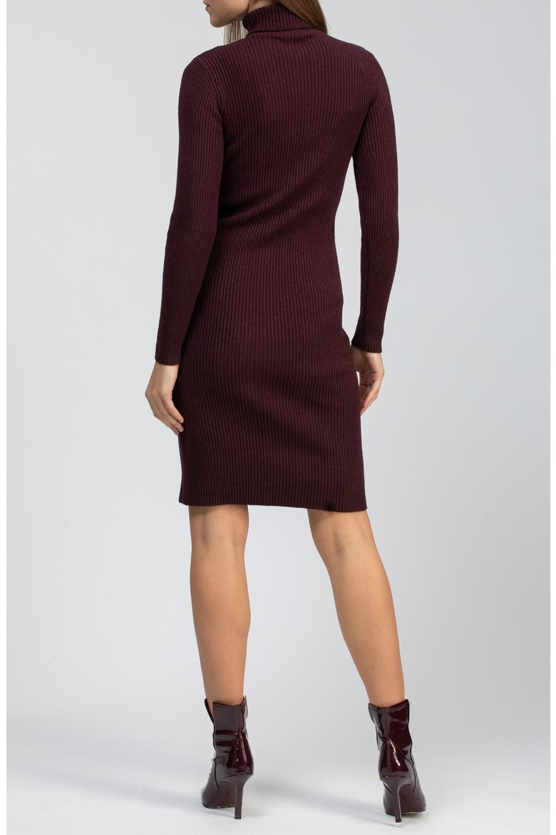 Celeste Long Sleeve Rib Maternity Body-Con Dress, Alternate, color, CHERRY LACQUER