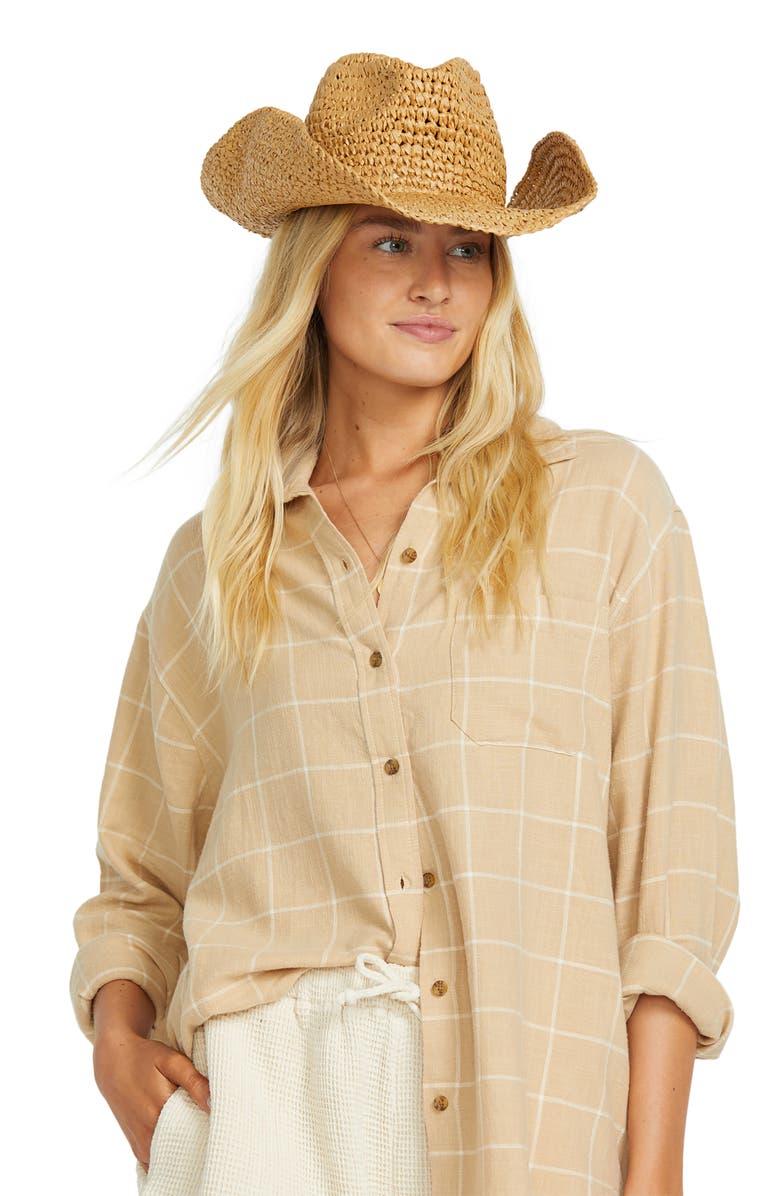 Billabong Take It West Straw Hat, Main, color, Natural