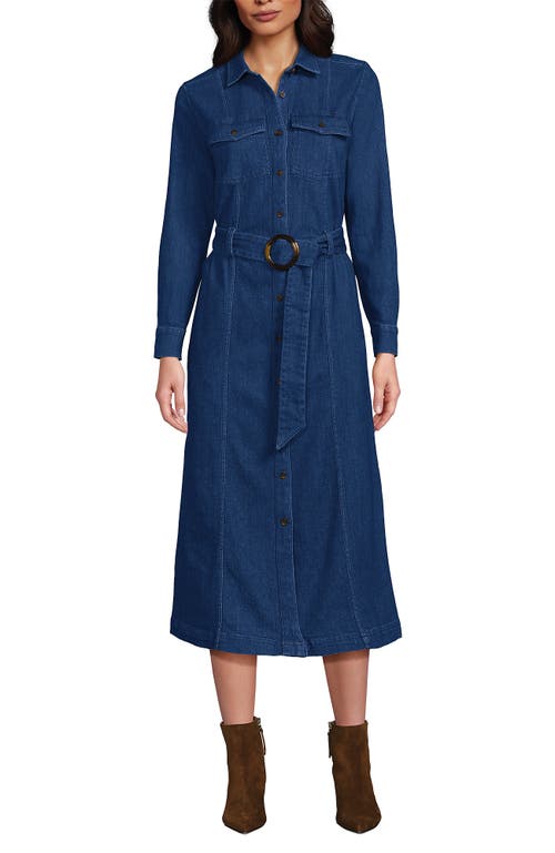 LANDS' END LANDS' END SOFT DENIM MIDI SHIRT DRESS 