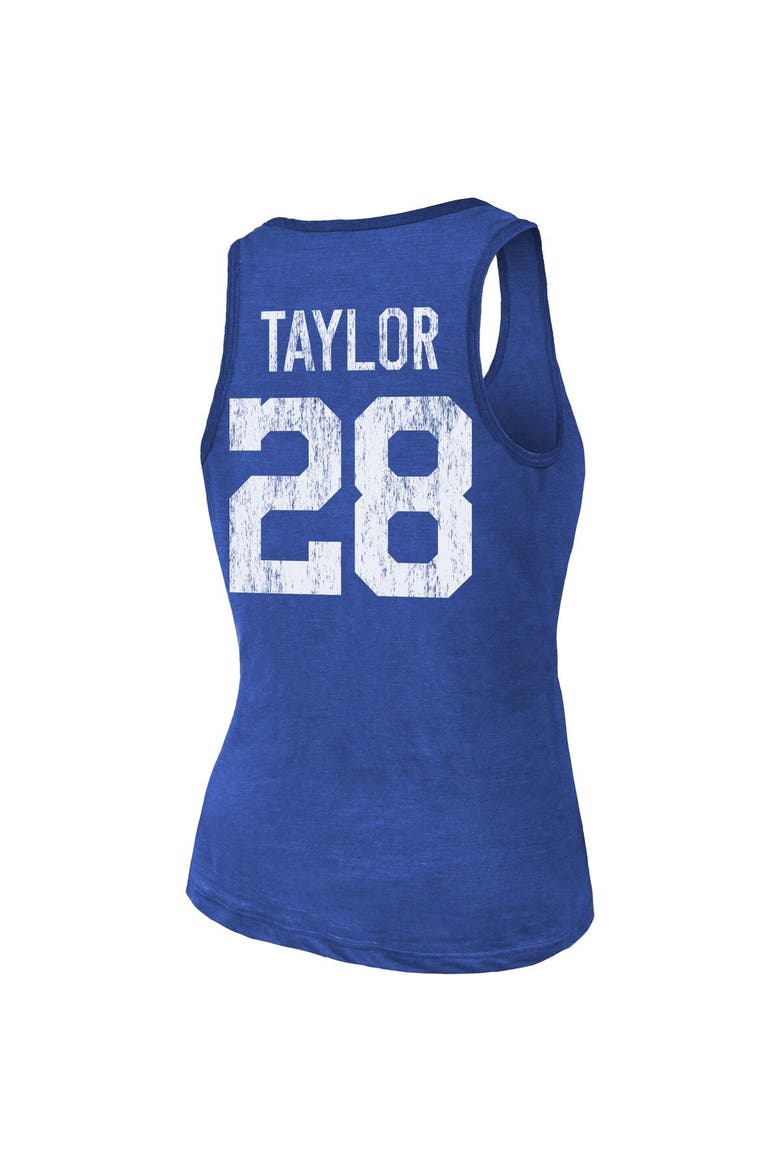 Women's Majestic Threads Jonathan Taylor Royal Indianapolis Colts Player Name & Number Tri-Blend Tank Top, Alternate, color, Royal