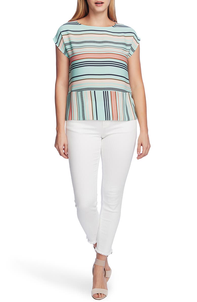 Vince Camuto Southwestern Stripe Dolman Top, Alternate, color, 