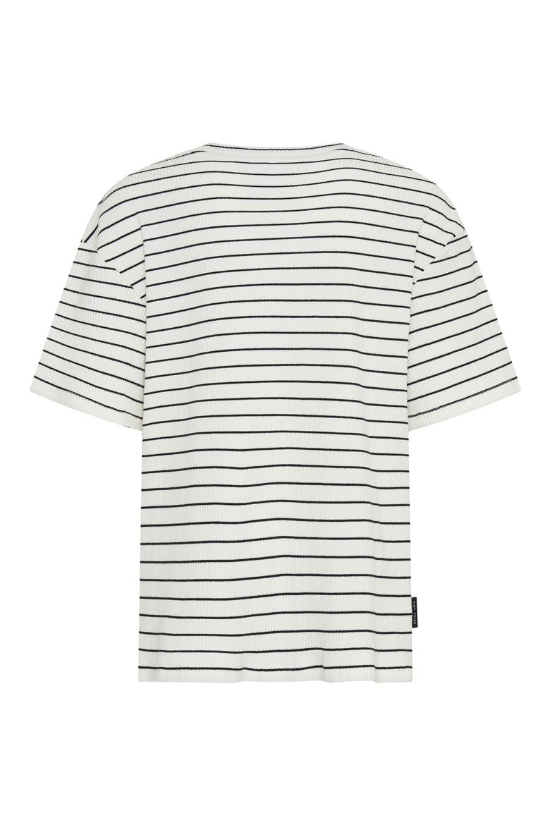 Kids' Stripe Rib Stretch Cotton T-Shirt, Alternate, color, GREY